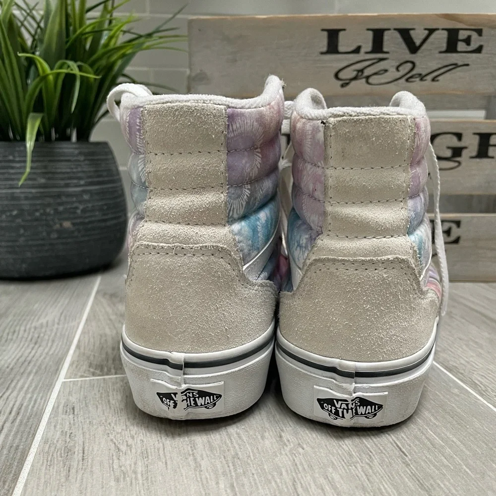 Vans Filmore Hi Tie Dye Heart Purple Pink Youth 4.5 Unisex Skate Shoes